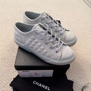 Chanel 22C Quilted Low Top Sneakers- Size 37.5 *SOLD
